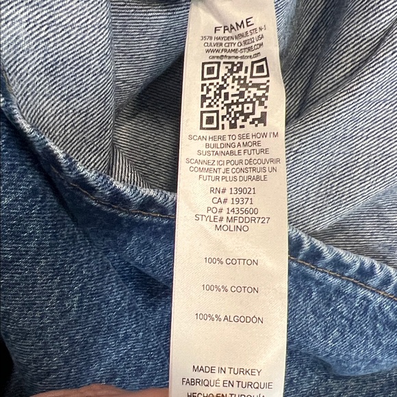 FRAME Molino Micro Flare Denim Mini Dress Size M - Picture 10 of 11